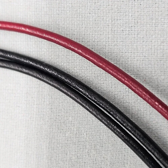 Chicos Short Cord Choker Necklace Round Enamel Pendant Red & Cheetah Print - Picture 8 of 12